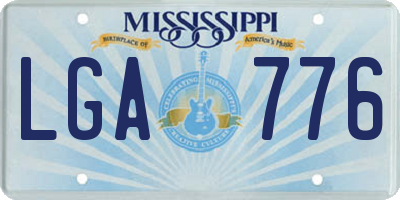 MS license plate LGA776