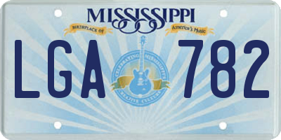 MS license plate LGA782
