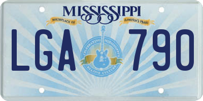 MS license plate LGA790
