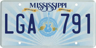 MS license plate LGA791