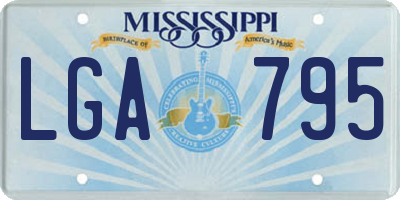 MS license plate LGA795
