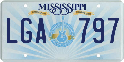 MS license plate LGA797