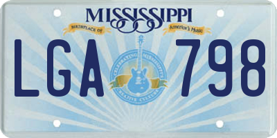 MS license plate LGA798