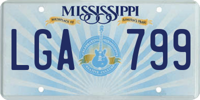 MS license plate LGA799