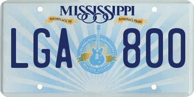 MS license plate LGA800