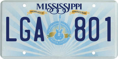 MS license plate LGA801