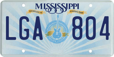 MS license plate LGA804