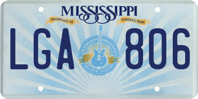 MS license plate LGA806