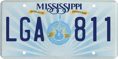 MS license plate LGA811