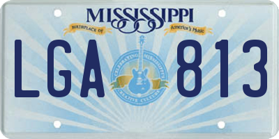 MS license plate LGA813