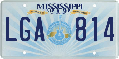 MS license plate LGA814