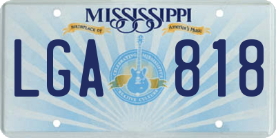 MS license plate LGA818