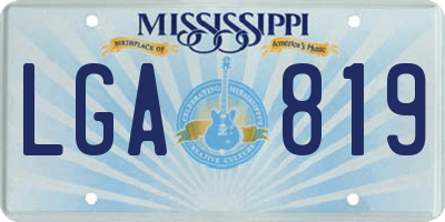 MS license plate LGA819