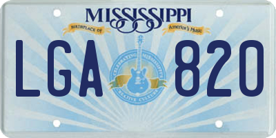 MS license plate LGA820