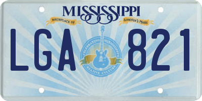 MS license plate LGA821
