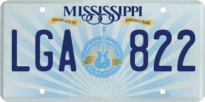 MS license plate LGA822