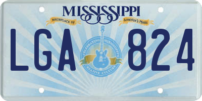MS license plate LGA824