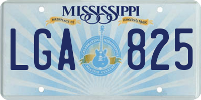 MS license plate LGA825