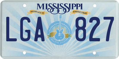 MS license plate LGA827
