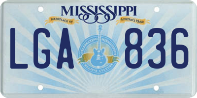 MS license plate LGA836