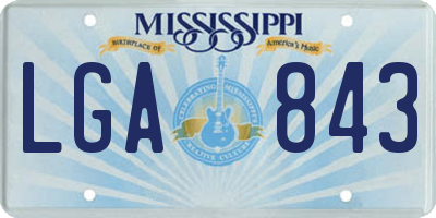 MS license plate LGA843