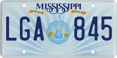 MS license plate LGA845