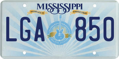 MS license plate LGA850