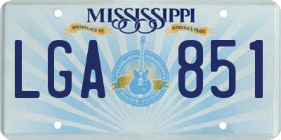 MS license plate LGA851