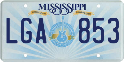 MS license plate LGA853