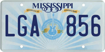 MS license plate LGA856