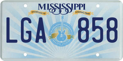 MS license plate LGA858