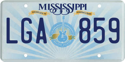 MS license plate LGA859