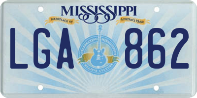 MS license plate LGA862
