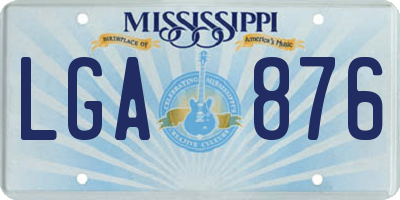 MS license plate LGA876