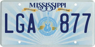 MS license plate LGA877