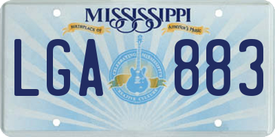 MS license plate LGA883