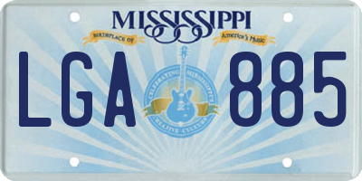 MS license plate LGA885