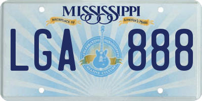 MS license plate LGA888