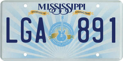 MS license plate LGA891