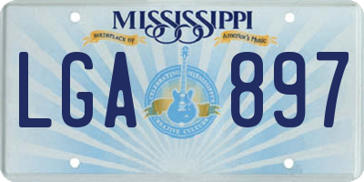 MS license plate LGA897