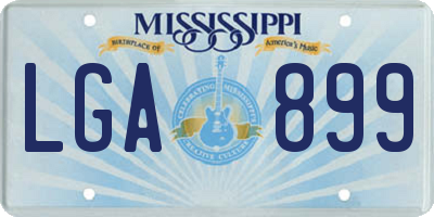 MS license plate LGA899