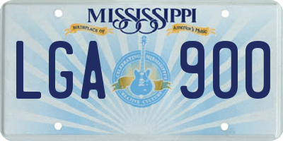 MS license plate LGA900