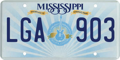 MS license plate LGA903