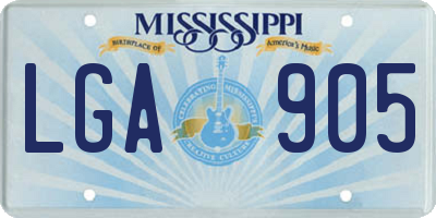 MS license plate LGA905