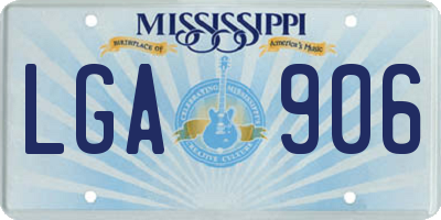 MS license plate LGA906