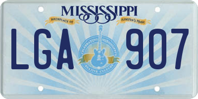 MS license plate LGA907