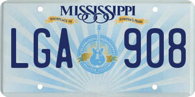 MS license plate LGA908