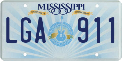 MS license plate LGA911