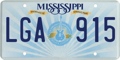 MS license plate LGA915