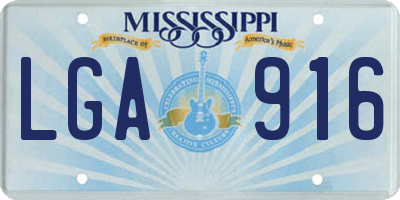 MS license plate LGA916
